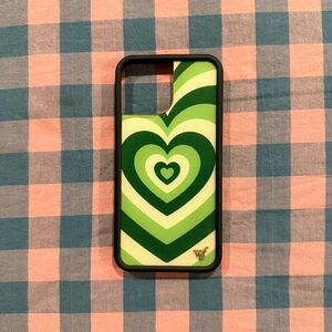 Wildflower iPhone 13 Pro Max Phone Case - Green & White Hearts
